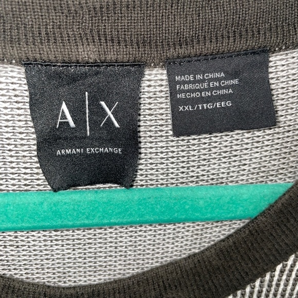 EUC Armani Exchange A|X Chest Stripe Crewneck Sweater Size XXL - Picture 4 of 7